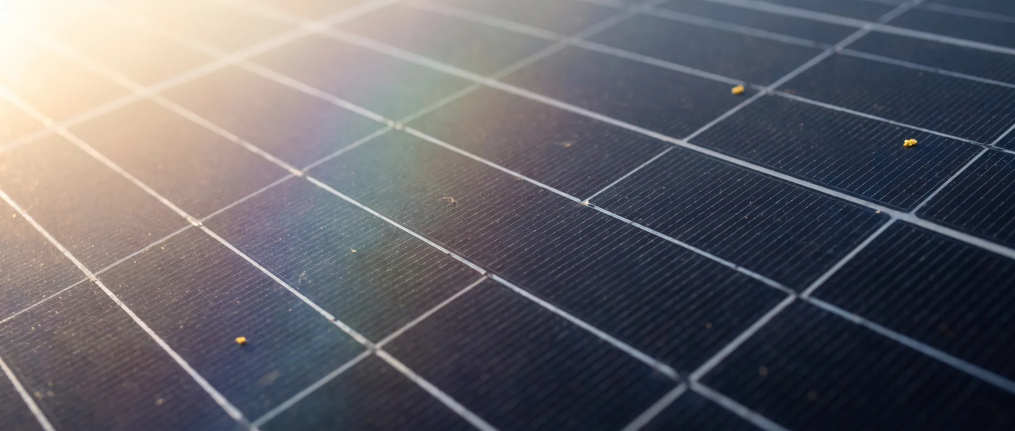 Close-up of a monocrystalline solar cell surface